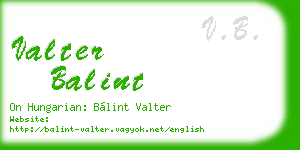 valter balint business card