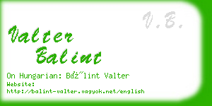 valter balint business card